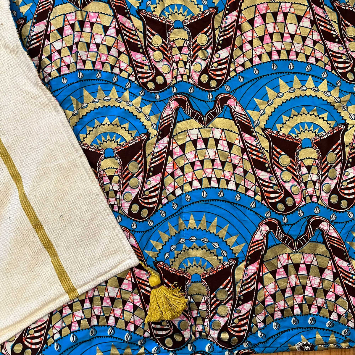 Vlisco Super Wax Blanket with Zambian Throw 23/03 eastofafrica