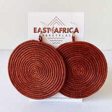 Load image into Gallery viewer, Round Woven Earrings BROWN