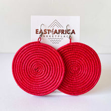 Load image into Gallery viewer, Round Woven Earrings RED