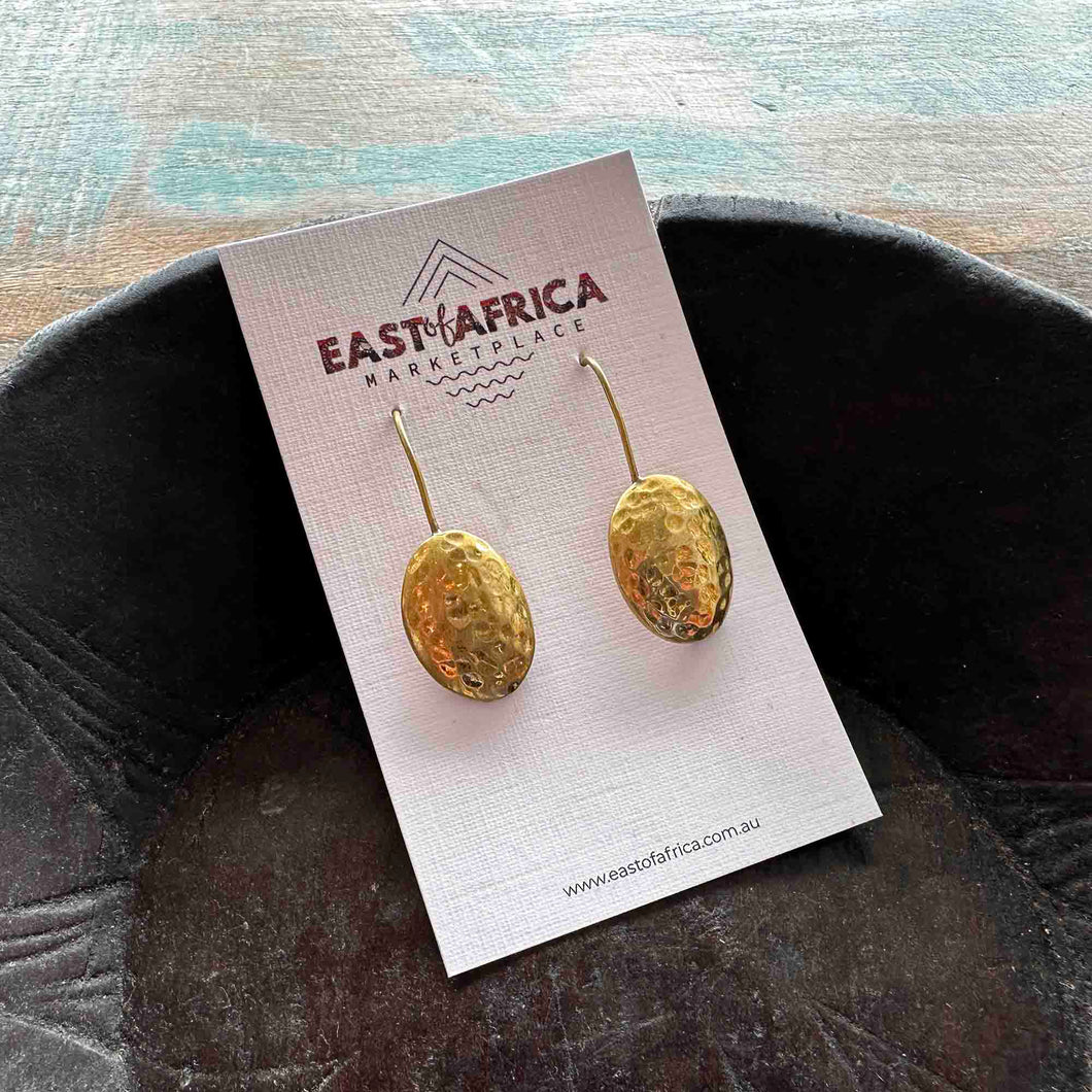 Kenyan Brass earrings Oval