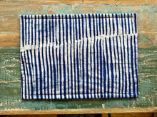 Load image into Gallery viewer, Batiki Placemat Blue and White Stripe
