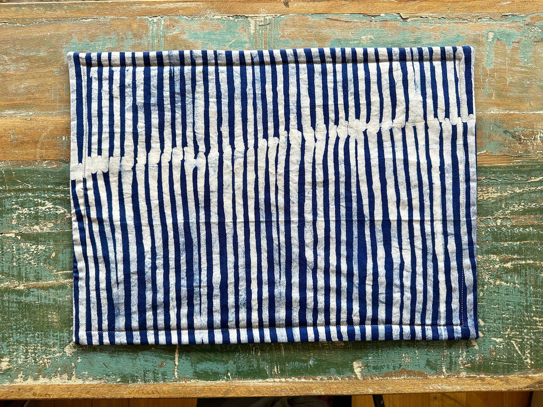 Batiki Placemat Blue and White Stripe