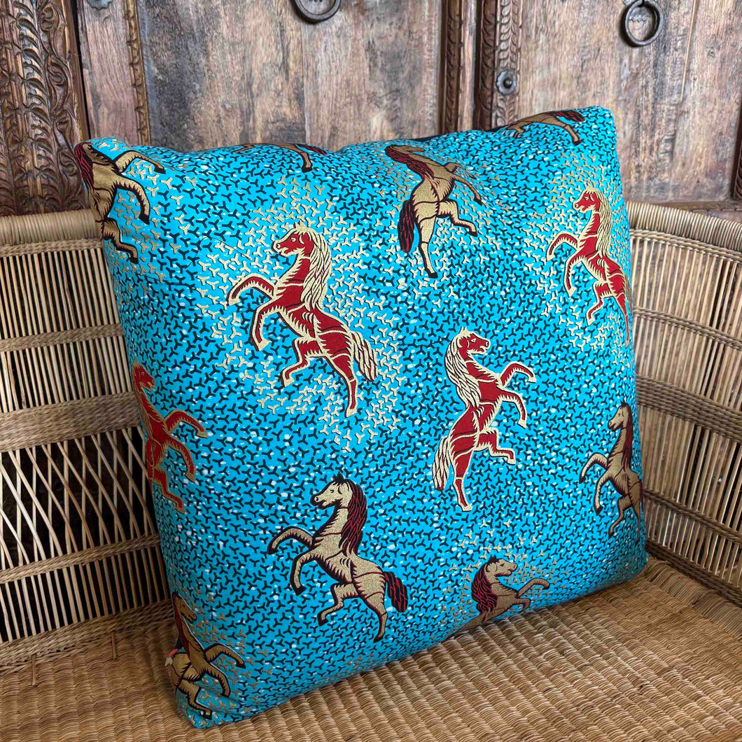 African Fabric and Denim Floor Cushion 25/01