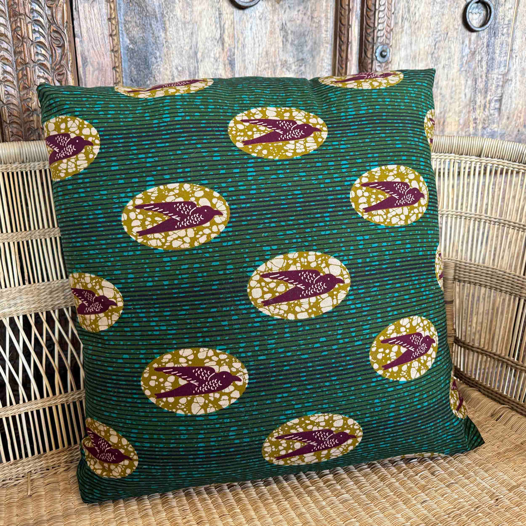 African Fabric and Denim Floor Cushion 25/03