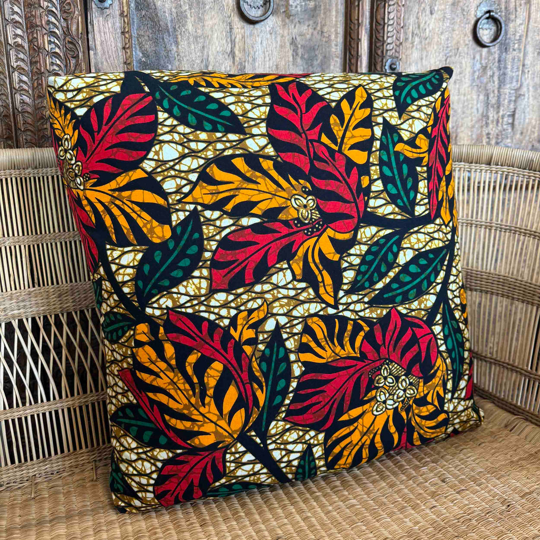 African Fabric and Denim Floor Cushion 25/06