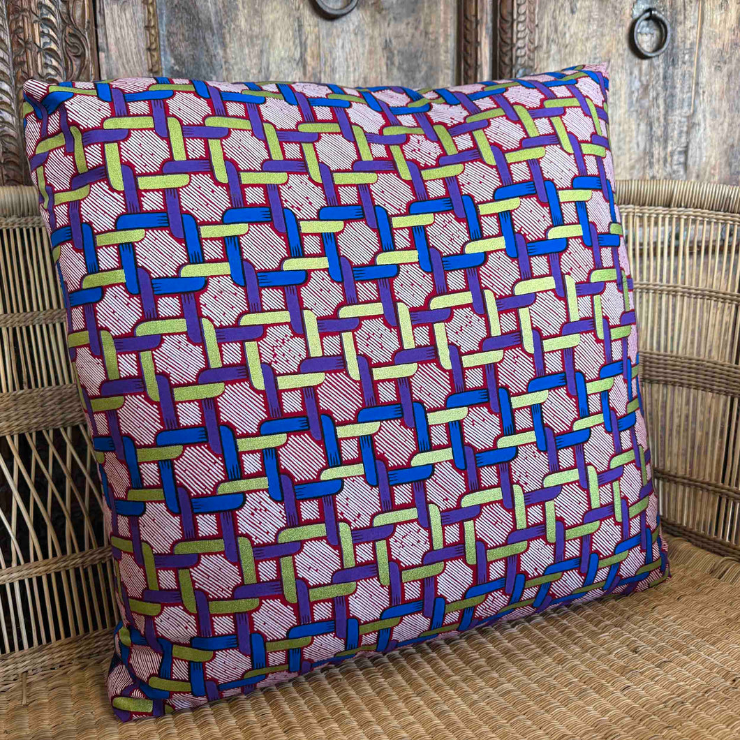 African Fabric and Denim Floor Cushion 25/07