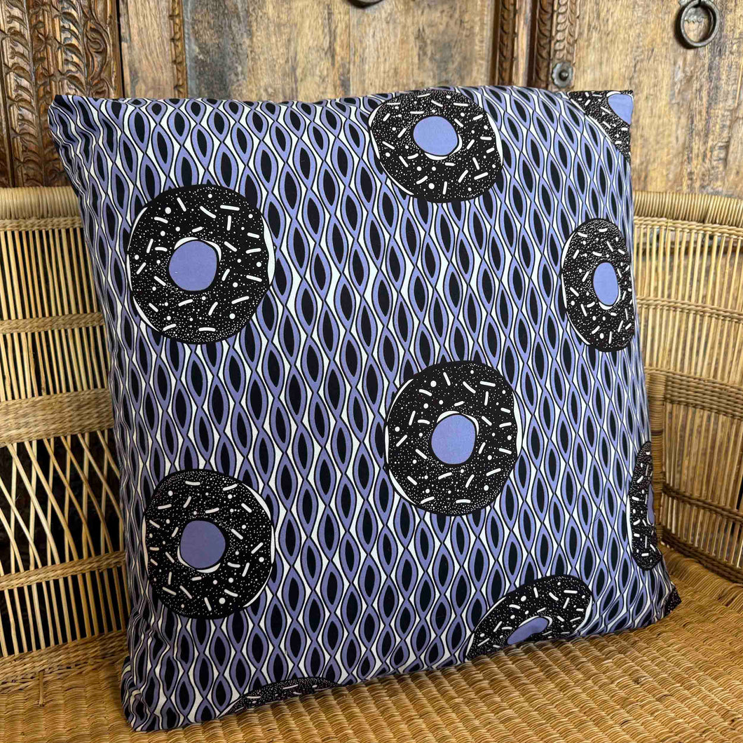 African Fabric and Denim Floor Cushion 25/08