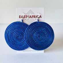 Load image into Gallery viewer, Round Woven Earrings BLUE
