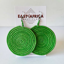 Load image into Gallery viewer, Round Woven Earrings GREEN
